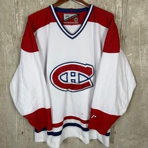 Vintage Montreal Canadiens NHL Hockey Jersey Pro Player White Mens 2XL 90s